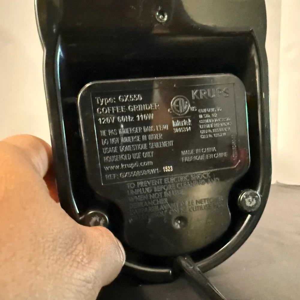 Krups GX5000 Burr Coffee Grinder Motor Base Only OEM Tested Black